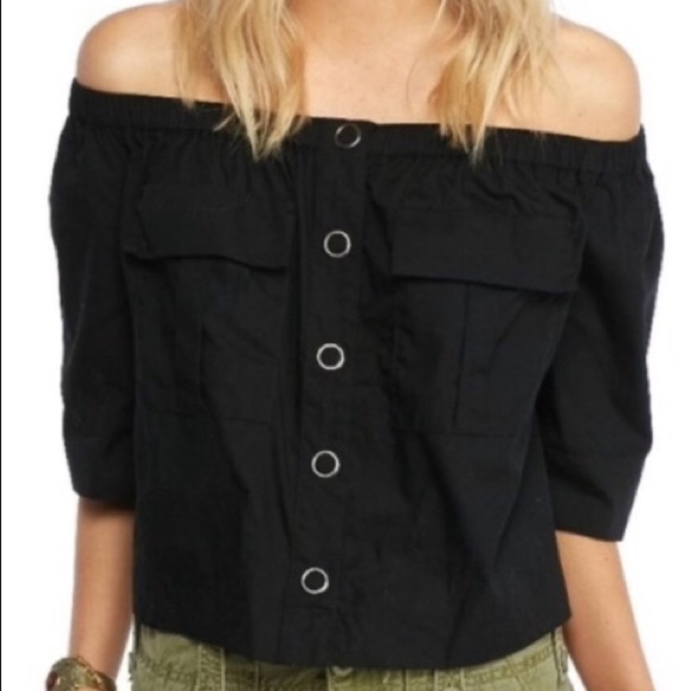 Free People Head Over Heels Off The Shoulder Top